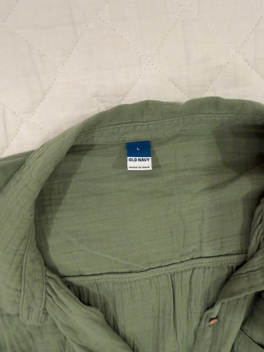 Olive Green Two-Piece Gauze Lounge Set - Picture 6 of 7